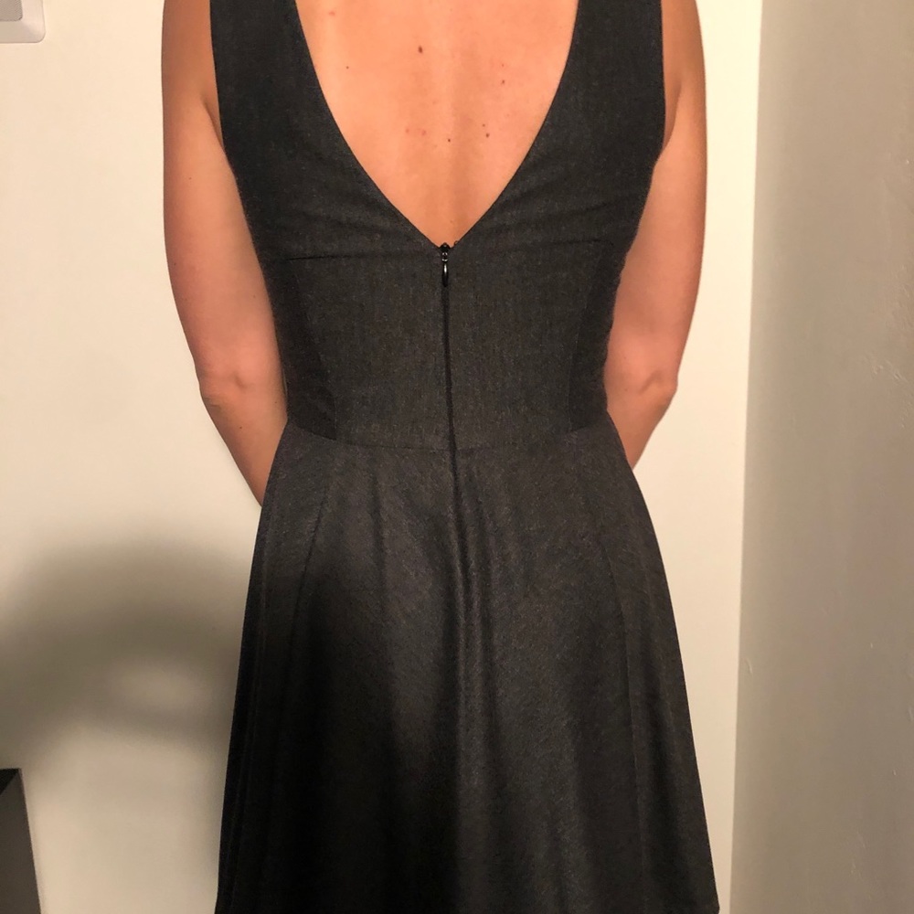 Nicole Miller classic grey dress with V back